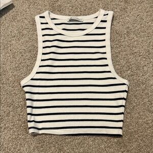 Zara navy and White Striped Tank Top. Barely worn women’s size small